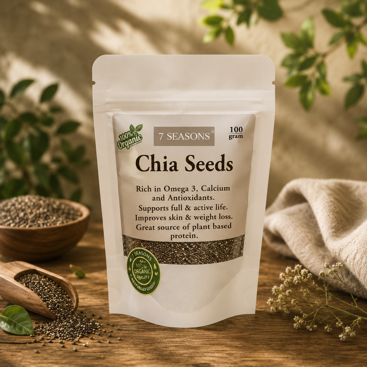 Chia Seeds | Premium Quality | Rich in Omega-3 & Fiber | For Weight Loss & Energy | 7seasons.pk