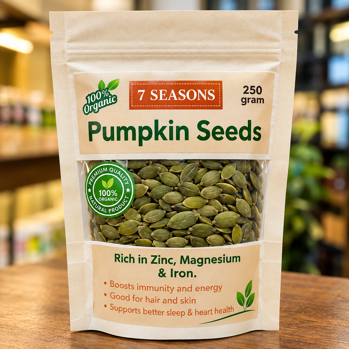 Premium Pumpkin Seeds - Raw & Unsalted - 7seasons.pk